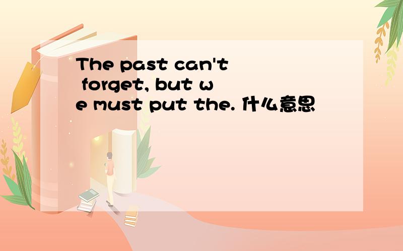 The past can't forget, but we must put the. 什么意思