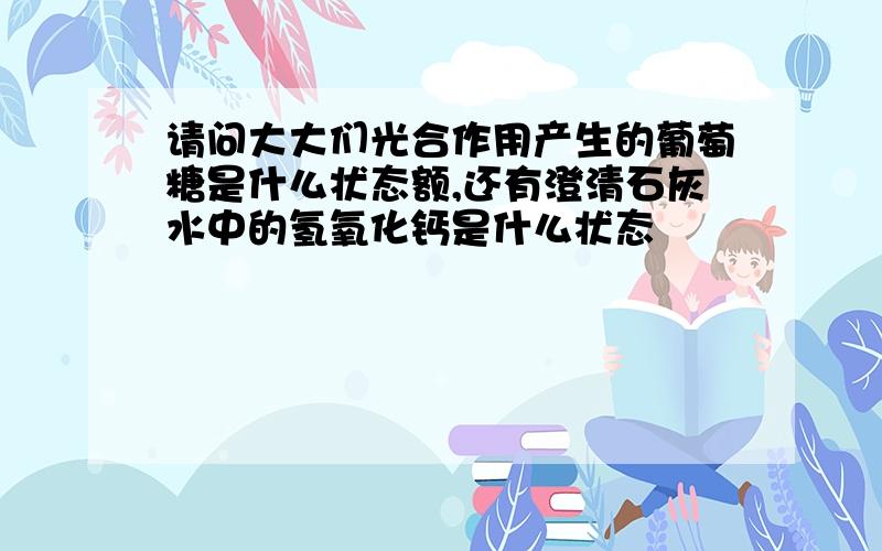 请问大大们光合作用产生的葡萄糖是什么状态额,还有澄清石灰水中的氢氧化钙是什么状态