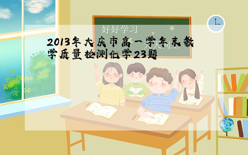 2013年大庆市高一学年末教学质量检测化学23题