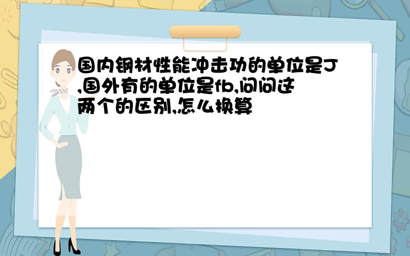 国内钢材性能冲击功的单位是J,国外有的单位是fb,问问这两个的区别,怎么换算