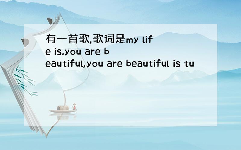 有一首歌,歌词是my life is.you are beautiful,you are beautiful is tu