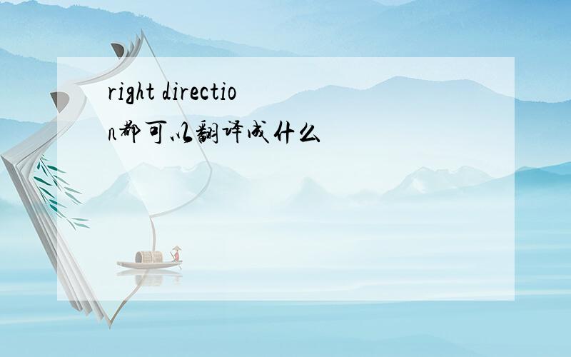 right direction都可以翻译成什么