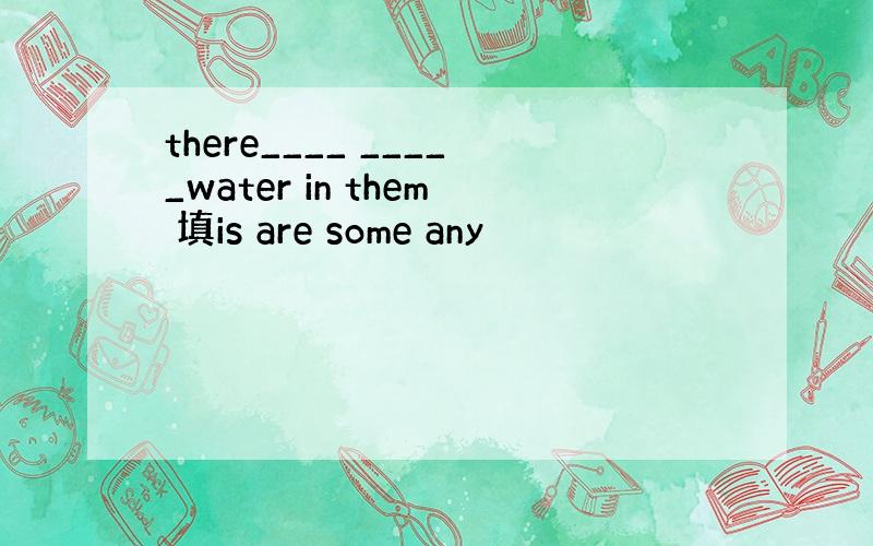 there____ _____water in them 填is are some any