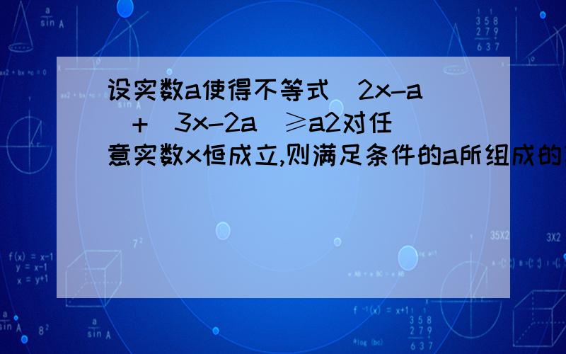 设实数a使得不等式|2x-a|+|3x-2a|≥a2对任意实数x恒成立,则满足条件的a所组成的集合是