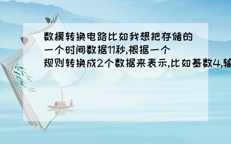 数模转换电路比如我想把存储的一个时间数据11秒,根据一个规则转换成2个数据来表示,比如基数4,输出11/4=2余数3 余