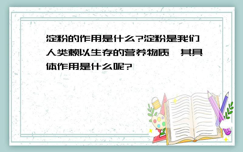 淀粉的作用是什么?淀粉是我们人类赖以生存的营养物质,其具体作用是什么呢?