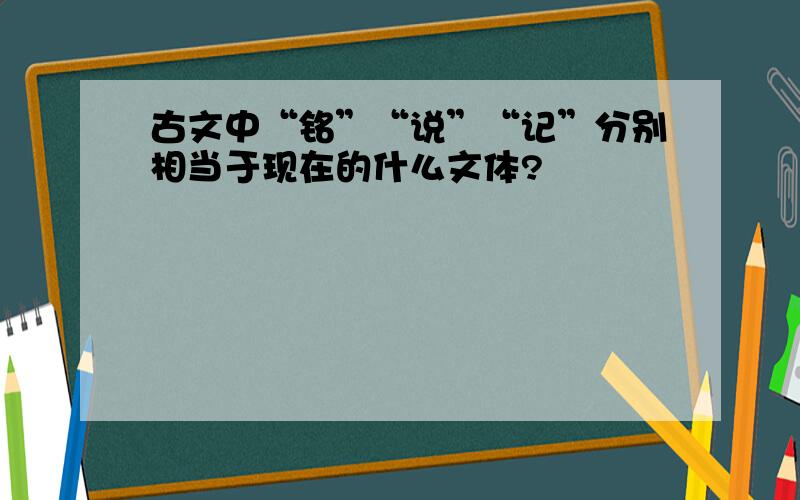 古文中“铭”“说”“记”分别相当于现在的什么文体?