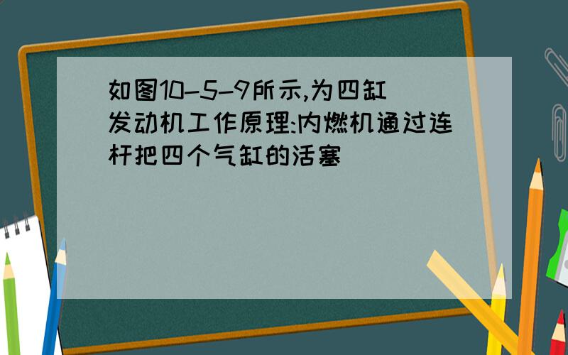 如图10-5-9所示,为四缸发动机工作原理:内燃机通过连杆把四个气缸的活塞