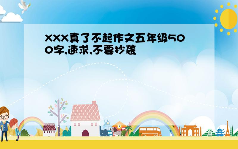 XXX真了不起作文五年级500字,速求,不要抄袭