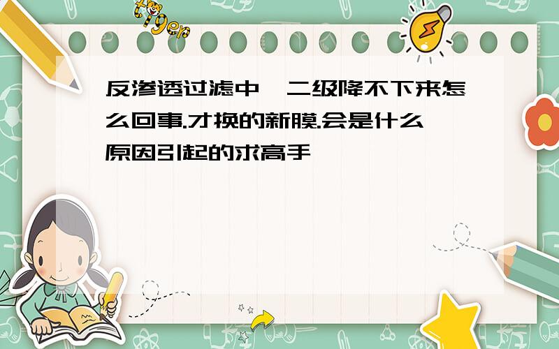 反渗透过滤中,二级降不下来怎么回事.才换的新膜.会是什么原因引起的求高手