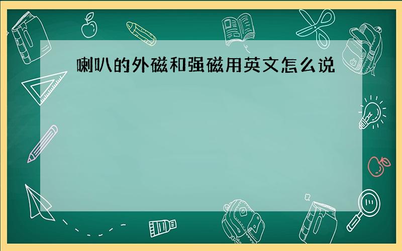 喇叭的外磁和强磁用英文怎么说