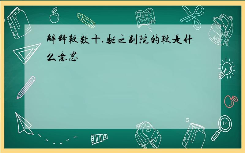 解释鞭数十,驱之别院的鞭是什么意思