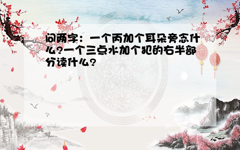 问两字：一个丙加个耳朵旁念什么?一个三点水加个犯的右半部分读什么?