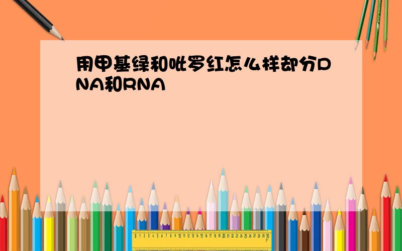 用甲基绿和吡罗红怎么样却分DNA和RNA