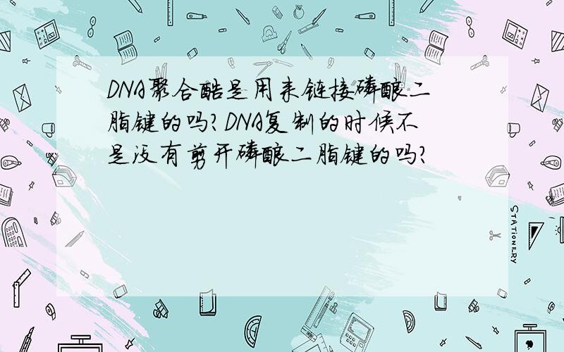 DNA聚合酶是用来链接磷酸二脂键的吗?DNA复制的时候不是没有剪开磷酸二脂键的吗?