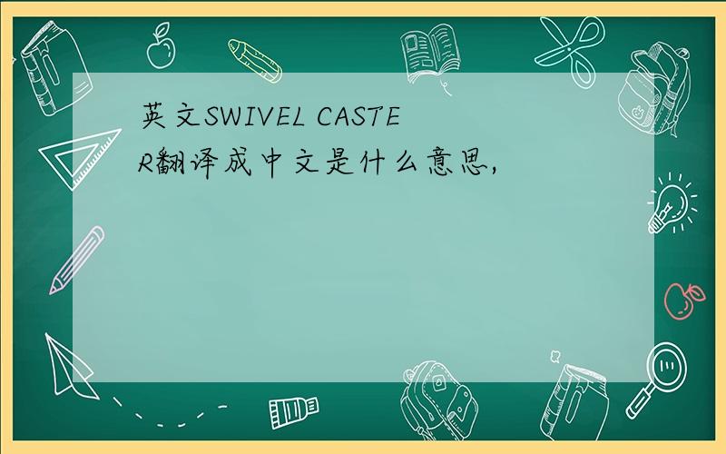 英文SWIVEL CASTER翻译成中文是什么意思,