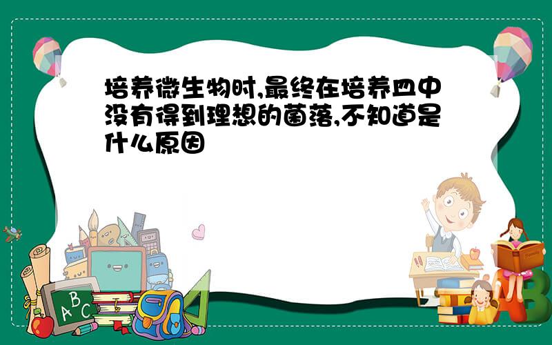 培养微生物时,最终在培养皿中没有得到理想的菌落,不知道是什么原因