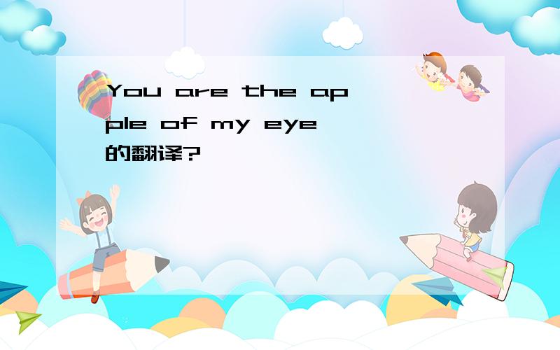 You are the apple of my eye 的翻译?