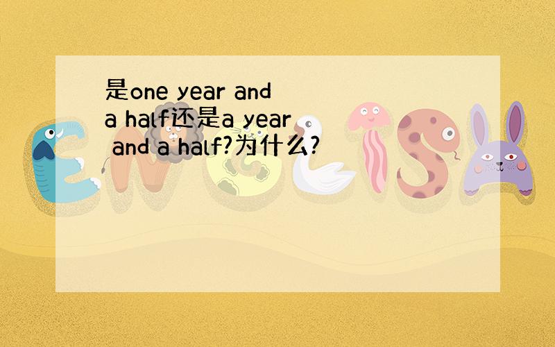 是one year and a half还是a year and a half?为什么?