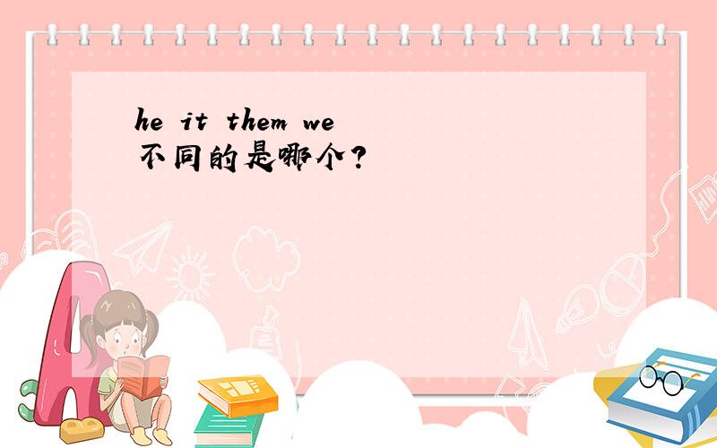 he it them we 不同的是哪个?