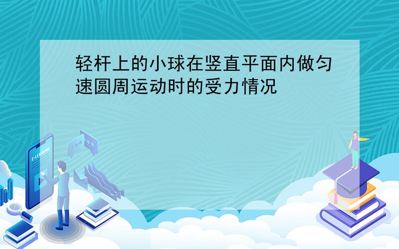 轻杆上的小球在竖直平面内做匀速圆周运动时的受力情况