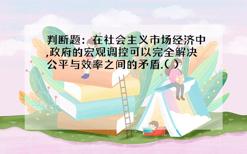 判断题：在社会主义市场经济中,政府的宏观调控可以完全解决公平与效率之间的矛盾.( )