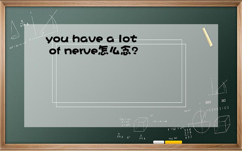 you have a lot of nerve怎么念?