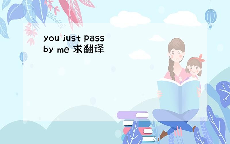 you just pass by me 求翻译