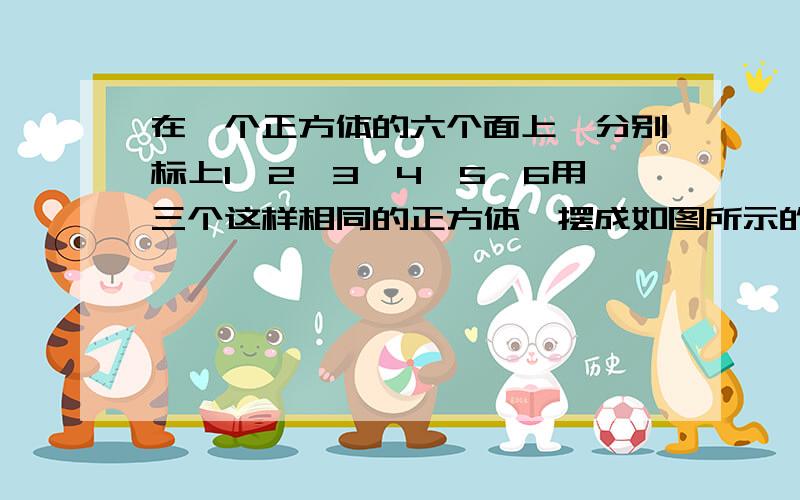 在一个正方体的六个面上,分别标上1、2、3、4、5、6用三个这样相同的正方体,摆成如图所示的大长方体,