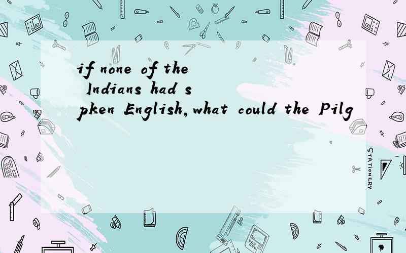 if none of the Indians had spken English,what could the Pilg