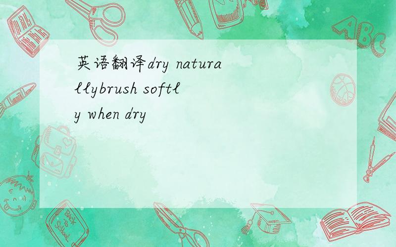 英语翻译dry naturallybrush softly when dry