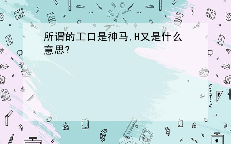 所谓的工口是神马,H又是什么意思?