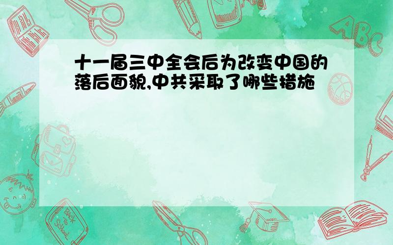 十一届三中全会后为改变中国的落后面貌,中共采取了哪些措施