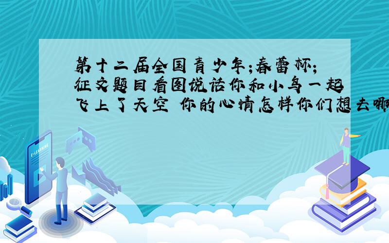 第十二届全国青少年;春蕾杯;征文题目看图说话你和小鸟一起飞上了天空 你的心情怎样你们想去哪儿做什么