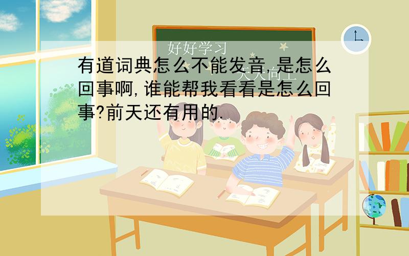 有道词典怎么不能发音,是怎么回事啊,谁能帮我看看是怎么回事?前天还有用的.