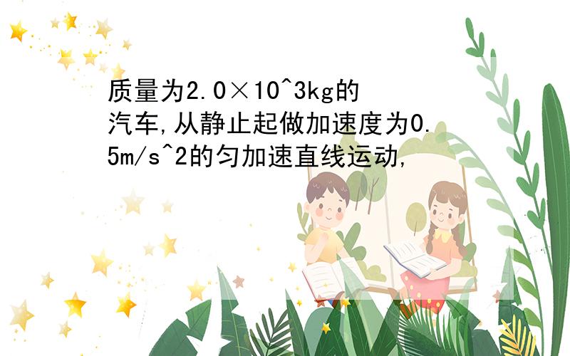 质量为2.0×10^3kg的汽车,从静止起做加速度为0.5m/s^2的匀加速直线运动,