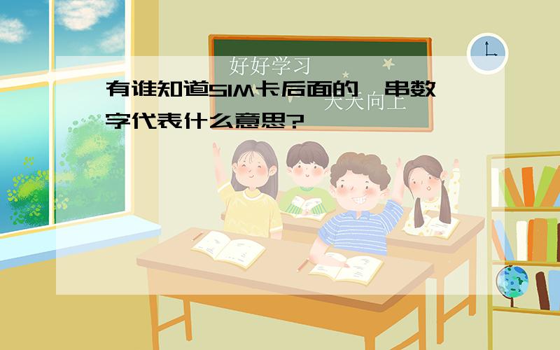 有谁知道SIM卡后面的一串数字代表什么意思?