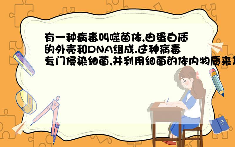 有一种病毒叫噬菌体,由蛋白质的外壳和DNA组成.这种病毒专门侵染细菌,并利用细菌的体内物质来复制自己.它在侵染细菌时总是