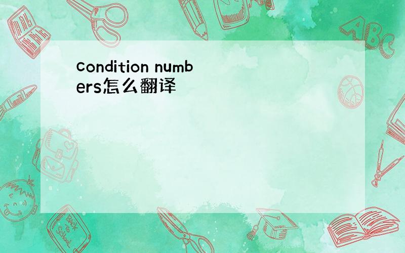 condition numbers怎么翻译