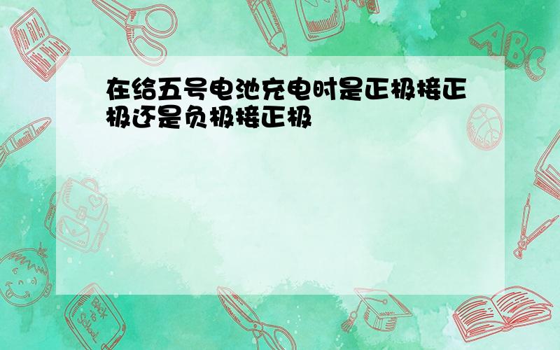在给五号电池充电时是正极接正极还是负极接正极