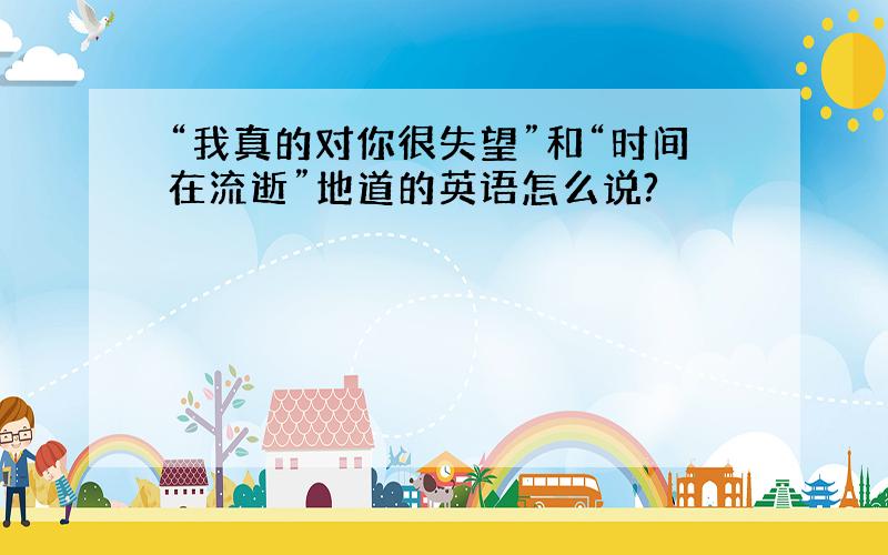 “我真的对你很失望”和“时间在流逝”地道的英语怎么说?