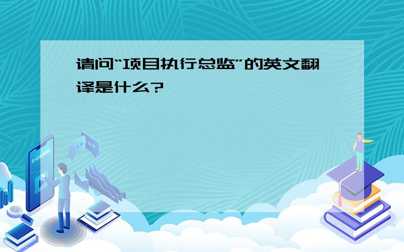 请问“项目执行总监”的英文翻译是什么?