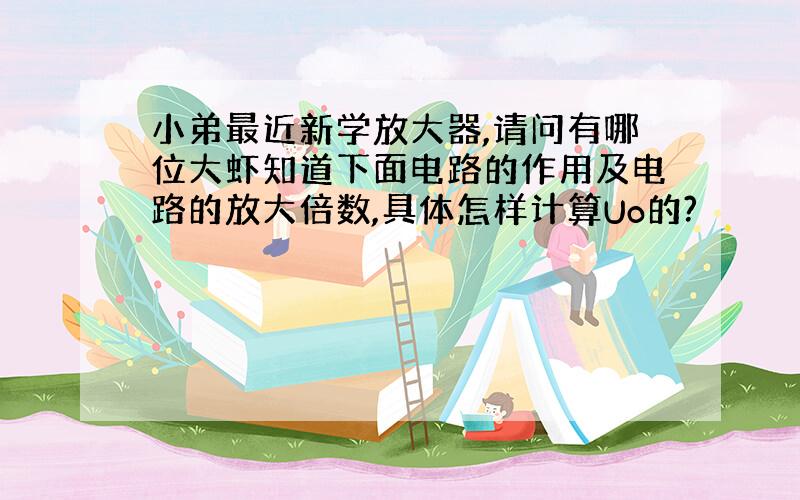 小弟最近新学放大器,请问有哪位大虾知道下面电路的作用及电路的放大倍数,具体怎样计算Uo的?