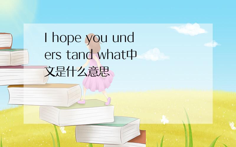 I hope you unders tand what中文是什么意思