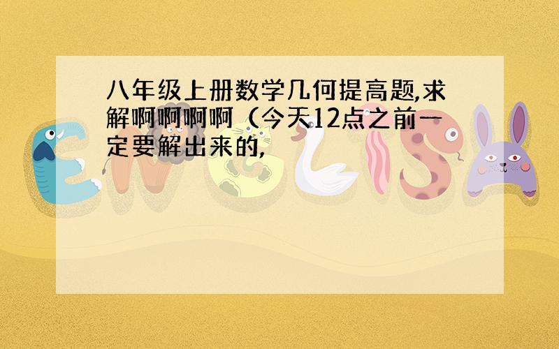 八年级上册数学几何提高题,求解啊啊啊啊（今天12点之前一定要解出来的,