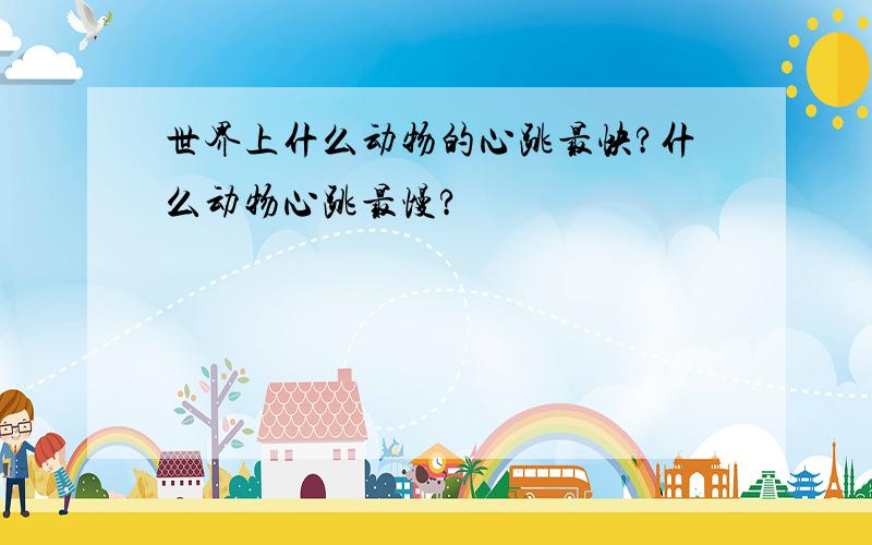 世界上什么动物的心跳最快?什么动物心跳最慢?