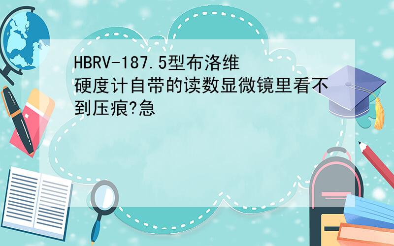 HBRV-187.5型布洛维硬度计自带的读数显微镜里看不到压痕?急