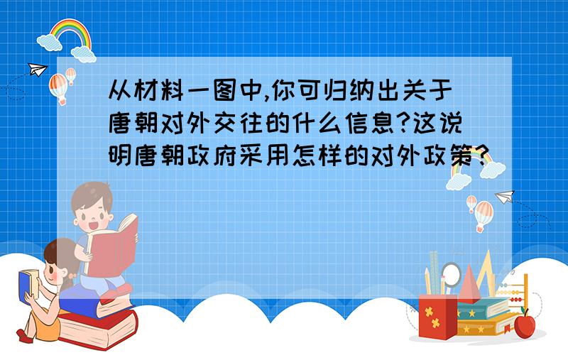 从材料一图中,你可归纳出关于唐朝对外交往的什么信息?这说明唐朝政府采用怎样的对外政策?