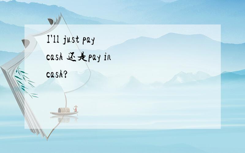 I'll just pay cash 还是pay in cash?