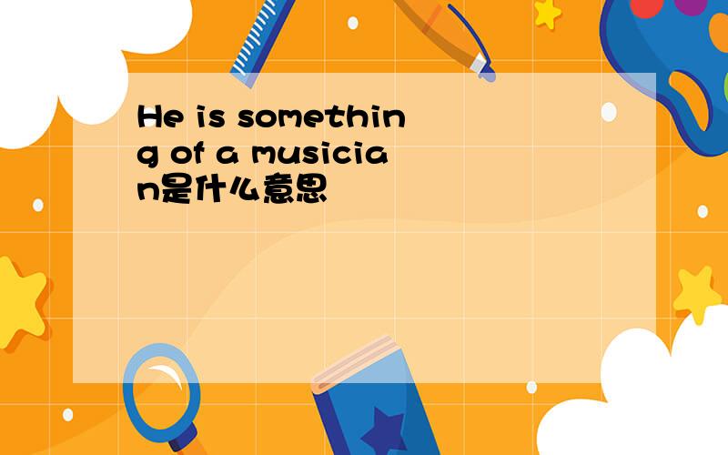 He is something of a musician是什么意思